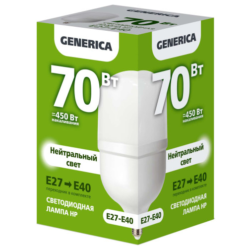 Лампа светодиодная HP 70Вт 230В 4000К E27-E40 GENERICA
