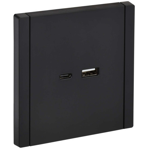 FORTE&PIANO Розетка USB A+C 18Вт FP151 черный IEK FORTE&PIANO Розетка USB A+C 18Вт FP151 черный IEK