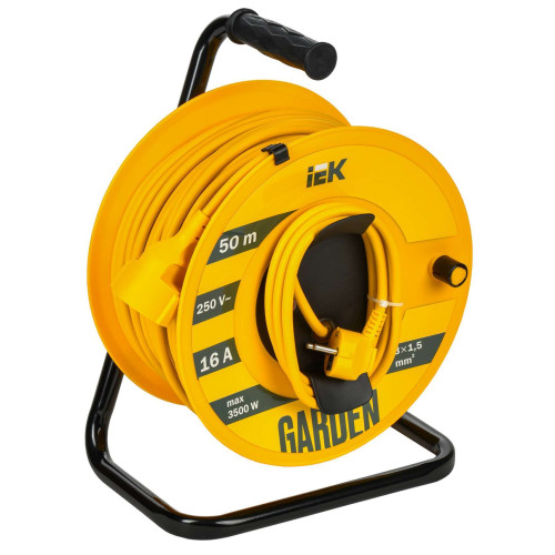 GARDEN Катушка УК50 1 место с заземлением с термозащитой 3х1,5мм2 50м IEK