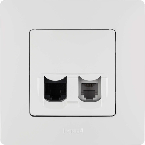 ETIKA Розетка двойная RJ11+RJ45 кат.5E UTP белый