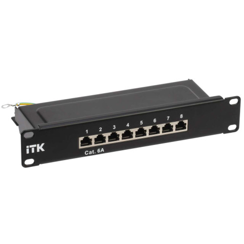 ITK 1U патч-панель кат.6A STP 8 портов 10