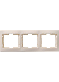 KVARTA Рамка 3-местная горизонтальная РГ-3-ККм кремовый IEK