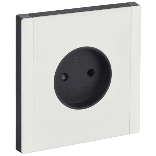FORTE&PIANO Розетка 1-местная без заземления с защитными шторками винтовое крепление 10А FP217M металл белый IEK