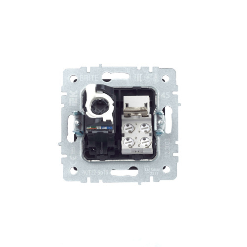 BRITE Розетка двойная RJ11+RJ45 кат.5E РК/Т12-БрТБ темная бронза IEK