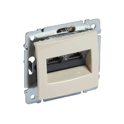 VALENA Розетка компьютерная двойная RJ45 10GB категория 6 STP слоновая кость
