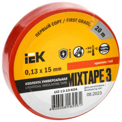 MIXTAPE 3 Изолента 0,13х15мм красная 20м IEK
