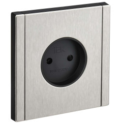 FORTE&PIANO Розетка 1-местная без заземления с защитными шторками винтовое крепление 10А FP717M металл никель IEK