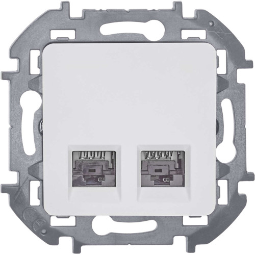 INSPIRIA Розетка компьютерная двойная RJ45 категория 6 UTP белый
