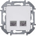 INSPIRIA Розетка компьютерная двойная RJ45 категория 6 UTP белый