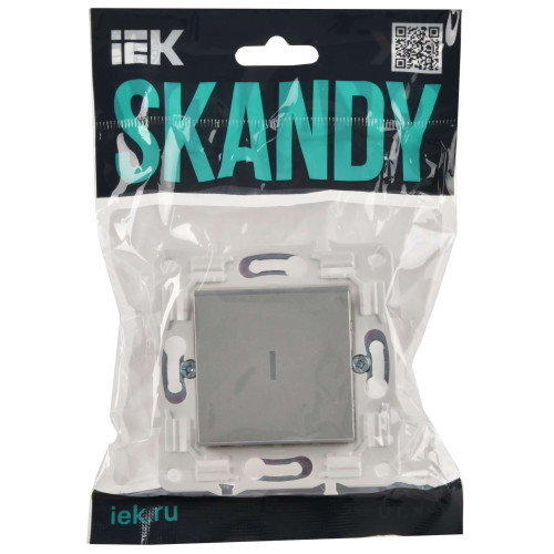 SKANDY Выключатель 1-клавишный с индикацией 10А SK-V07S серебряный IEK