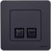 INSPIRIA Розетка компьютерная двойная RJ45 категория 5Е UTP антрацит
