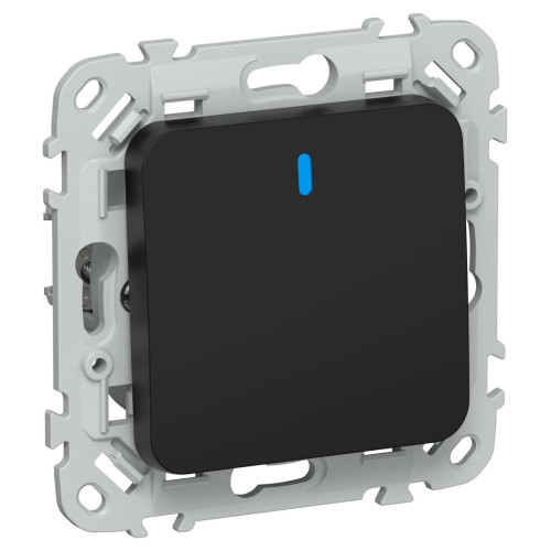 FLITE Выключатель 1-клавишный проходной с индикацией 10А ВС61-1-1-ФлЧ черный IEK