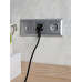 BRITE Розетка 1-местная с заземлением с защитными шторками 16А с USB A+C 18Вт РЮш11-1-БрА алюминий IEK