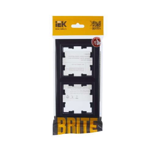 BRITE Рамка 2-местная РУ-2-БрЧ черный IEK