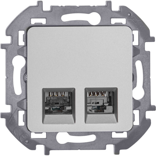 INSPIRIA Розетка компьютерная двойная RJ45 категория 5Е UTP алюминий