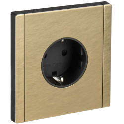 FORTE&PIANO Розетка 1-местная с заземлением с защитными шторками винтовое крепление 16А FP615M металл шампань IEK