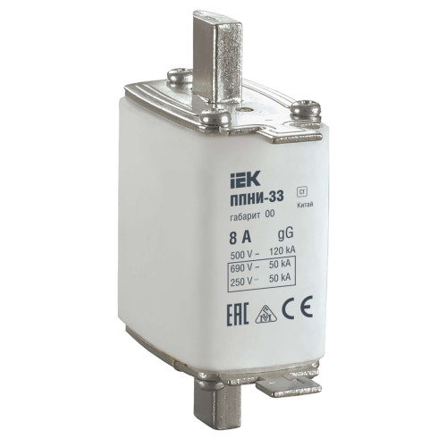 Плавкая вставка предохранителя ППНИ-33 габарит 00 8А IEK