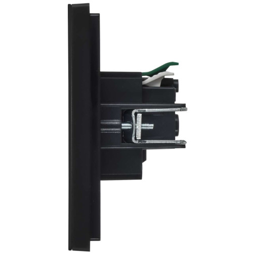 FORTE&PIANO Розетка 1-местная с заземлением с защитными шторками безвинтовое крепление 16А FP113M металл черный IEK