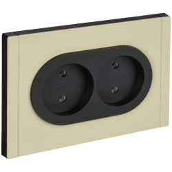 FORTE&PIANO Розетка 2-местная без заземления без защитных шторок безвинтовое крепление 10А FP826M металл серый сланец IEK