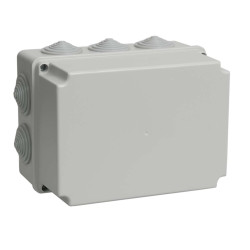 Коробка распаячная КМ41245 для открытой проводки безгалогенная (HF) 190х140х120мм IP44 10 гермовводов серая IEK
