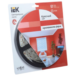 Лента светодиодная 5м блистер LSR-3528R60-4.8-IP65-12V IEK-eco