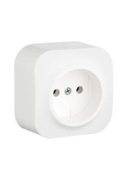 QUTEO Розетка 1-местная для открытой установки без заземления без защитных шторок 16А белый