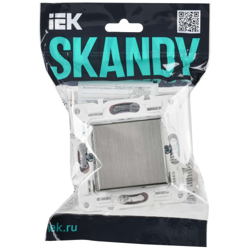 SKANDY Выключатель 1-клавишный 10А SK-V01N металл никель IEK