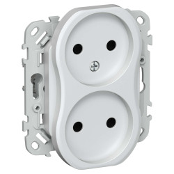 FLITE Розетка 2-местная без заземления без защитных шторок 10А РС02-0-ФлЖ жемчуг IEK