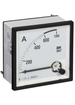 Амперметр аналоговый Э47 600/5А класс точности 1,5 72х72мм IEK