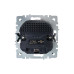 BRITE Розетка 1-местная с заземлением с защитными шторками 16А с USB A+A 5В 3,1А РЮш10-2-БрШ шампань IEK