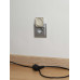 BRITE Розетка 1-местная с заземлением с защитными шторками и крышкой 16А IP44 РСбш10-3-44-БрА алюминий IEK