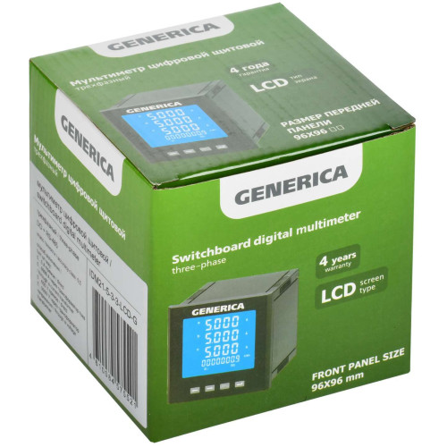 Мультиметр цифровой щитовой трехфазный DO RS-485 96х96мм LCD GENERICA
