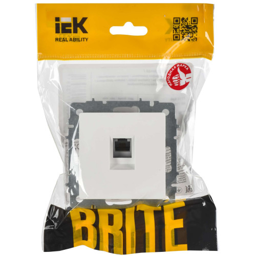 BRITE Розетка телефонная RJ11 РТ10-БрБ белый IEK
