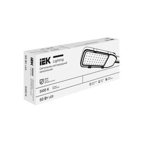 Светильник светодиодный консольный ALFA DKU-10D-05051 50Вт 5100К IP65 серый UA IEK