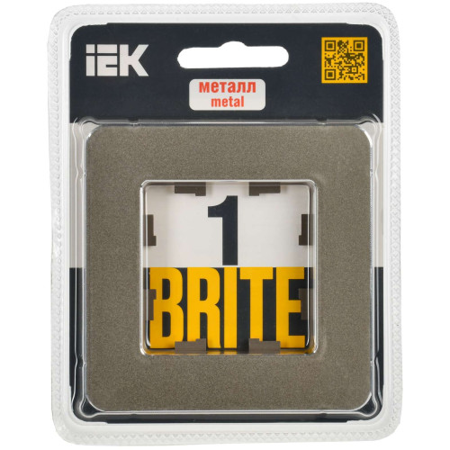 BRITE Рамка 1-местная РУ-1-1-Бр металл латунь RE IEK