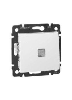 VALENA Выключатель 1-клавишный с подсветкой схема 1L 10А безвинтовое крепление белый