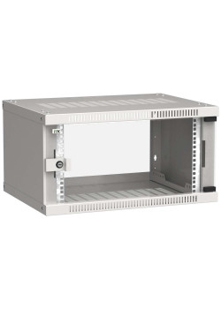 ITK Шкаф настенный LINEA WE 6U 600х450мм дверь стекло серый