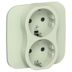 FLITE Розетка 2-местная с заземлением с защитными шторками безвинтовое крепление 16А РСш12-1-А-ФлП панг IEK