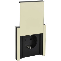 FORTE&PIANO Розетка 1-местная с заземлением с защитными шторками и крышкой винтовое крепление 16А IP44 FP821M металл серый сланец IEK