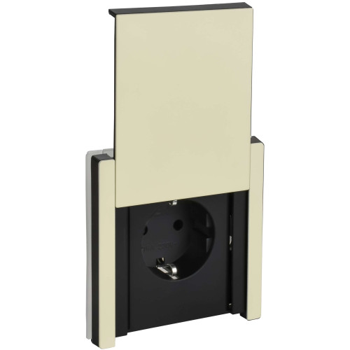 FORTE&PIANO Розетка 1-местная с заземлением с защитными шторками и крышкой винтовое крепление 16А IP44 FP821M металл серый сланец IEK