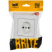 BRITE Розетка 1-местная без заземления без защитных шторок 10А в сборе РСР10-1-0-БрАБ арктический белый IEK