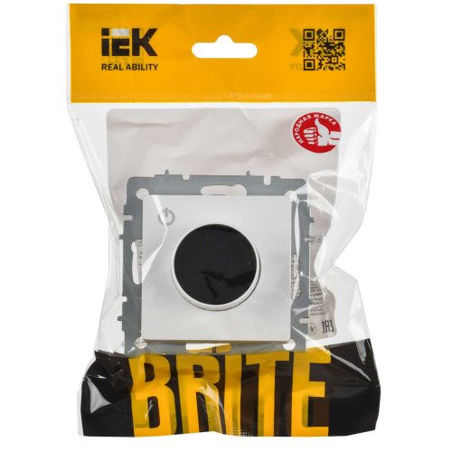 BRITE Термостат электронный с индикацией ТС10-1-БрАБ арктический белый IEK