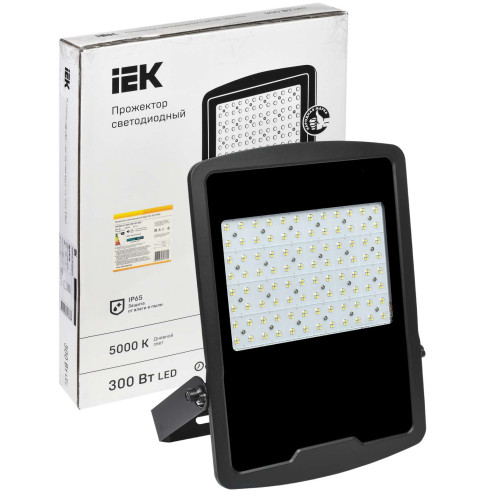 Прожектор светодиодный СДО 08-300 PRO 120град 5000К IP65 черный IEK