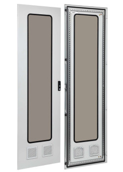 FORMAT Дверь металлическая со стеклом 2 вентиляционных отверстия 2000х800мм IEK