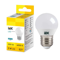 LED Globe G45 3W 4000K E27 IEK