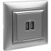 VALENA Розетка USB A+A 15Вт алюминий