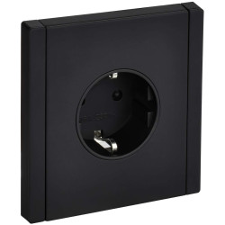FORTE&PIANO Розетка 1-местная с заземлением с защитными шторками безвинтовое крепление 16А FP113M металл черный IEK