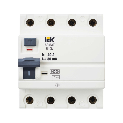 ARMAT Выключатель дифференциального тока R10N 4P 40А 30мА тип AC IEK