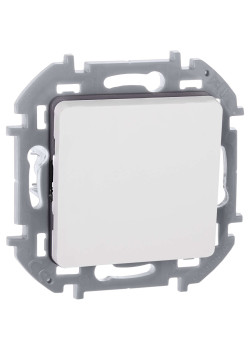 INSPIRIA Выключатель 1-клавишный самовозвартный с нормально-открытым контактом 6А безвинтовое крепление белый