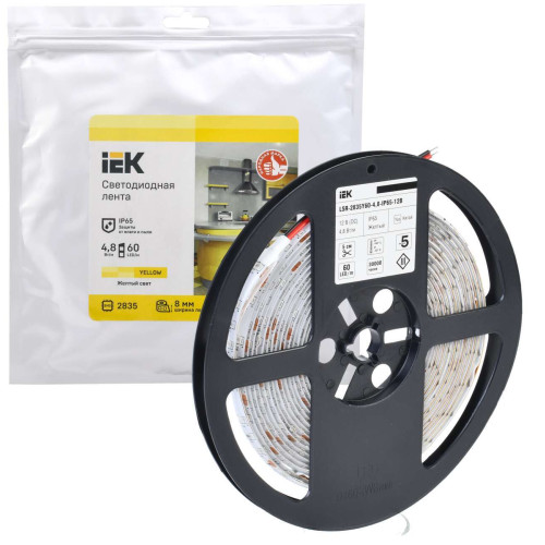 Лента светодиодная 5м LSR-2835Y60-4,8-IP65-12В IEK